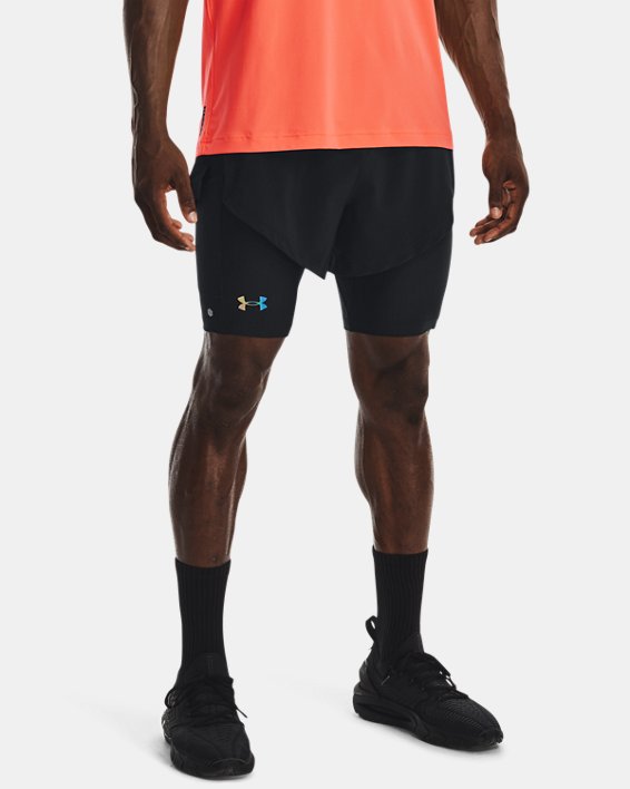 Men's UA RUSH™ SmartForm 2-in-1 Shorts, Black, pdpMainDesktop image number 4